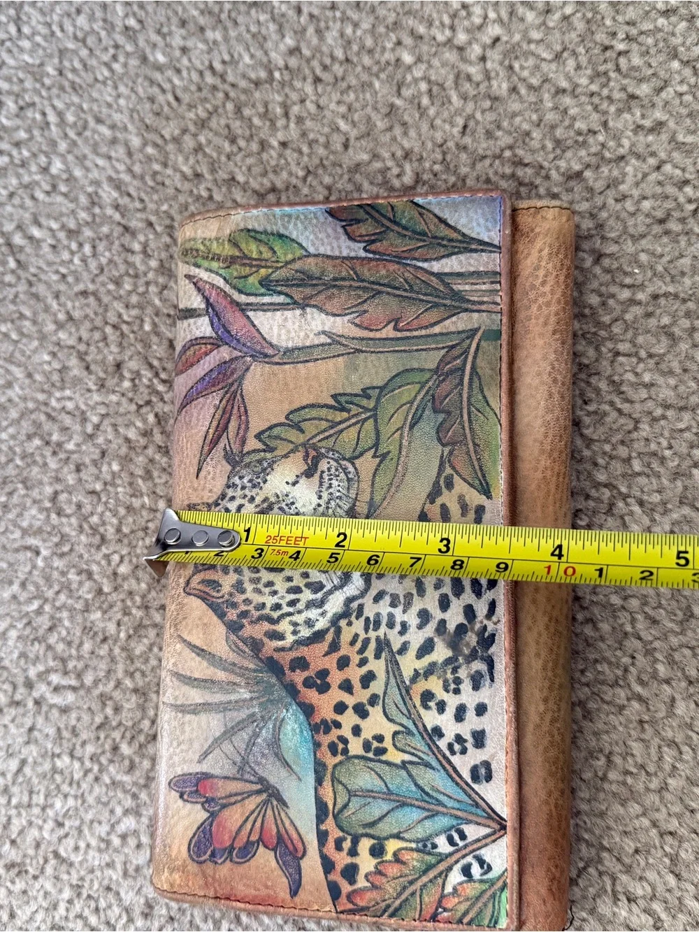 Anuschka Multicolor Leopard & Botanical Leather Wallet